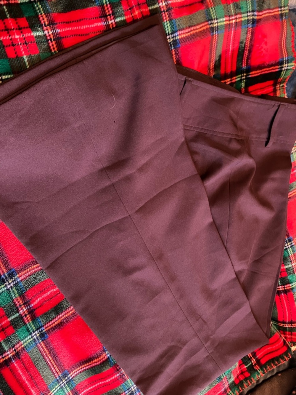 Suzy Shier Women's Flare Leg,  Dress Pants in Deep Purple.